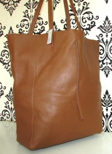 BNWT VERA PELLE REAL LEATHER ITALIAN SHOPPER SLOUCH SHOULDER HANDBAG PURSE - Picture 1 of 9