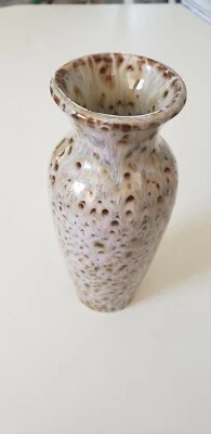 PRECIOSO JARRÓN DE CERÁMICA BRILLANTE DE 7,5" de alto esmalte por goteo para decoración del hogar  Foto 1 de 4