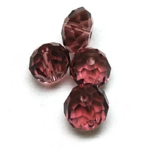 8pcs 12x9mm big sparkly dark amethyst purple flat round Rondelle Crystal beads - Picture 1 of 1