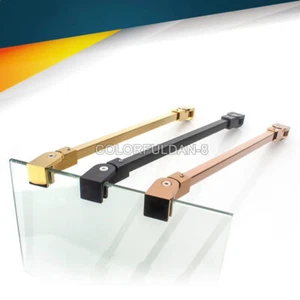 1 Stück Edelstahl Rahmenlose Duschtür Feste Paneel Wand-zu-Glas Stützstange - Bild 1 von 15