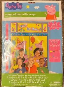 Peppa Pig Scene Setters Photo Props Happy Birthday Party 5 Piece Set 6 Feet Tall - Picture 1 of 4