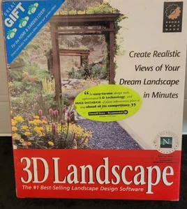 Vintage CD-ROM for the "3D Landscape" Software Landscape Design 90s SEALED NEW - Picture 1 of 5
