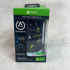 PowerA Enhanced Wired Controller for Xbox One and Windows 10 Green Stripe - Picture 1 of 10