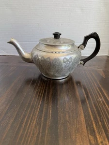 Tetera vintage Sona Ware aluminio funciona grabado Inglaterra construido en colador S-1345 - Imagen 1 de 10