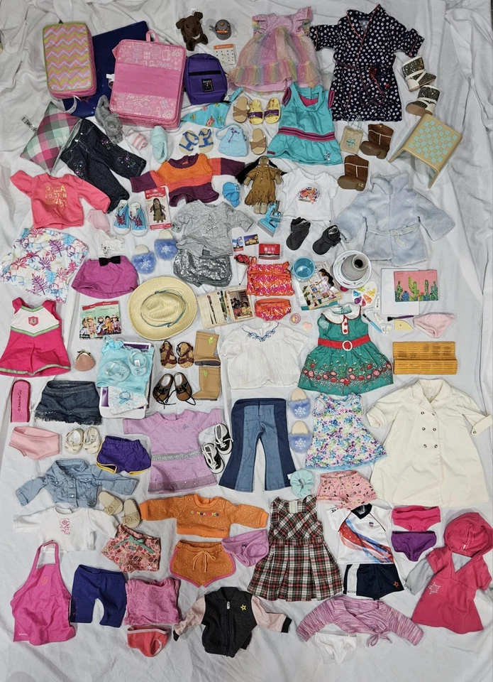 Lote 130 piezas Ropa Muñeca American Girl Zapatos Accesorios Pleasant Company Foto 1 de 4