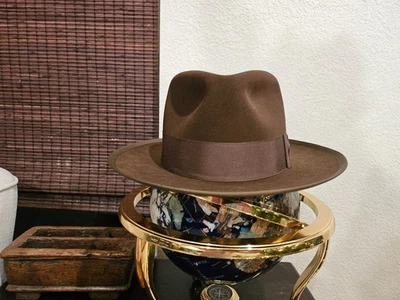 Sombreros Miller personalizados Pure Beaver Fedora Reblack de Michael Gannon talla 7 1/2 Foto 1 de 4