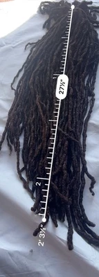 Rastas de cabello humano 100 % real 62 piezas. "Puntas de color negro y marrón de 27,5""" Foto 1 de 4