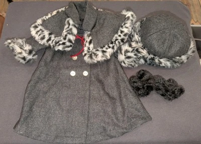 American Girl Doll Nellie’s Holiday Winter Coat Set Hat, Cape - Image 1 of 4