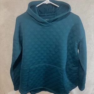 Women’s Eddie Bauer Quilted Pullover Hoodie Size Large - Picture 1 of 8