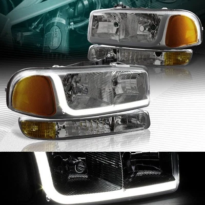 FAROS LED DRL HUMO + PARACHOQUES REFLECTOR ÁMBAR APTO 99-06 GMC SIERRA 1500/2500 Foto 1 de 4