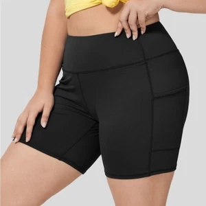Halara High Waisted Side Pocket Yoga Plus Size Biker Shorts 6” inseam Size 3X - Picture 1 of 3