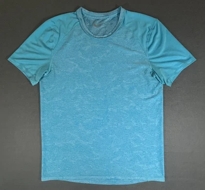 Nike Men's Short Sleeve Running Top Shirt Lightweight Blue Size M - Image 1 of 4