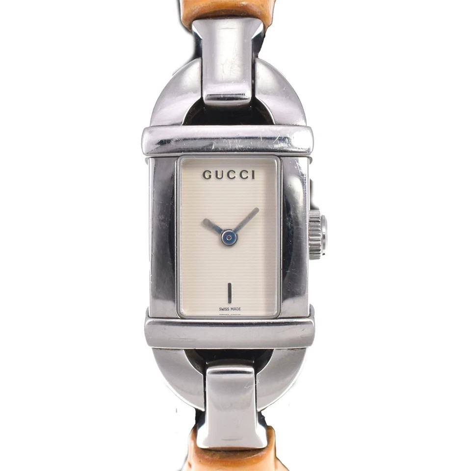Reloj de cuarzo para dama GUCCI 6800L acero inoxidable/banpu esfera marfil C#144258 Foto 1 de 4