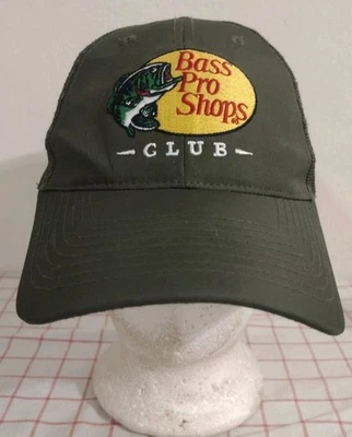 Gorra Bass Pro Shops Club Trucker Sombrero Verde Ajustable Bordado Pesca Pescador Foto 1 de 4