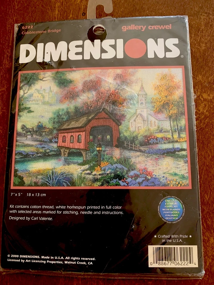 2000 Dimensions Cobblestone Bridge Gallery Crewel Kit 6222 Foto 1 de 3