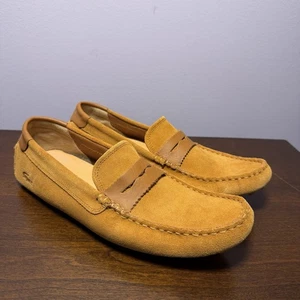 Mocassino Lacoste Concours Nautico Scamosciato Uomo 9 Marrone Tan Ottime Condizioni - Foto 1 di 6