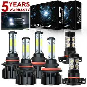 For Chevy Avalanche 2007-2013 - 6x LED Headlight + Fog Light Bulbs Combo Kit - Picture 1 of 14