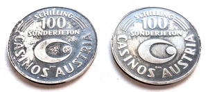 CASINOS AUSTRIA Sonderedition 100 Schilling 1989 Silber 835 Wien Opernball 2 St. - Picture 1 of 4