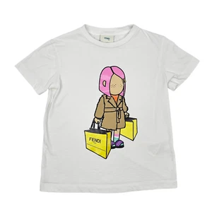 Fendi Girls White Cotton T-shirt Age 9 Years - Picture 1 of 6