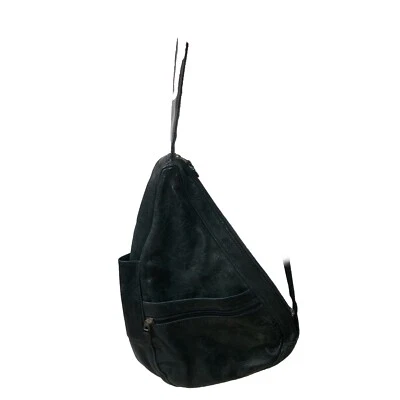 Mochila Bandolera LL Bean Ameribag Espalda Saludable Cuero Guijarro Negro Foto 1 de 4
