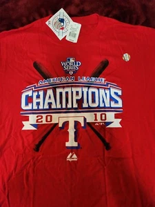 2010 Majestic Texas Rangers Worlds Series T-Shirt (Mens Large) Brand New W/tags* - Picture 1 of 6