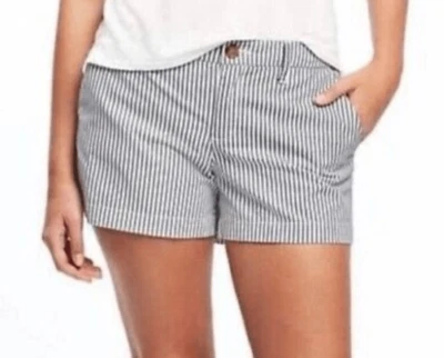 Merona NUEVO CON ETIQUETAS 14 algodón frente plano gris rayas chino pantalones cortos 5 pulgadas entrepierna Foto 1 de 4