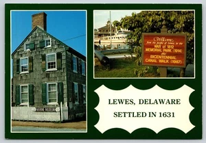 Postkarte Cannonball House Lewes Delaware Multiview Krieg von 1812 - Kevin N Moore - Bild 1 von 2
