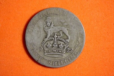 1922 Great Britain 1 Shilling Silver Coin #M18552 - Image 1 of 2