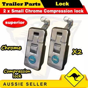 2x Small Chrome Compression lock, Push Latch, Tool Box, RV, Canopy, Trailer Pop - Picture 1 of 2