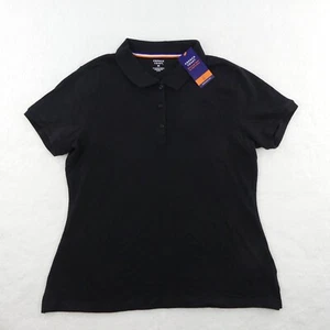 French Toast Shirt Juniors Medium Black Polo Pique Short Sleeve School Uniform - Picture 1 of 12