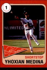 2019 Fargo-Moorhead RedHawks Team Issue #18 Yhoxian Medina Fargo North Dakota ND