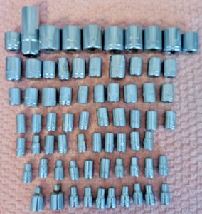 Large Lot of 70 Assorted Sockets and Extensions Chrome Plated - Unbranded - Picture 1 of 10