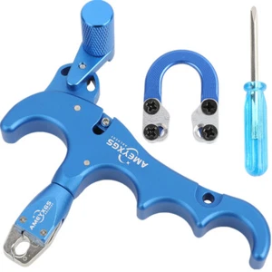 Compound Bow Release Aids 4 Finger Thumb Trigger Metal D Loop Archery Shooting - Picture 1 of 27