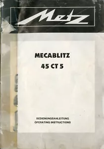 Metz Mecablitz 45 CT5 ristampa manuale di istruzioni (inglese, tedesco) - Foto 1 di 2