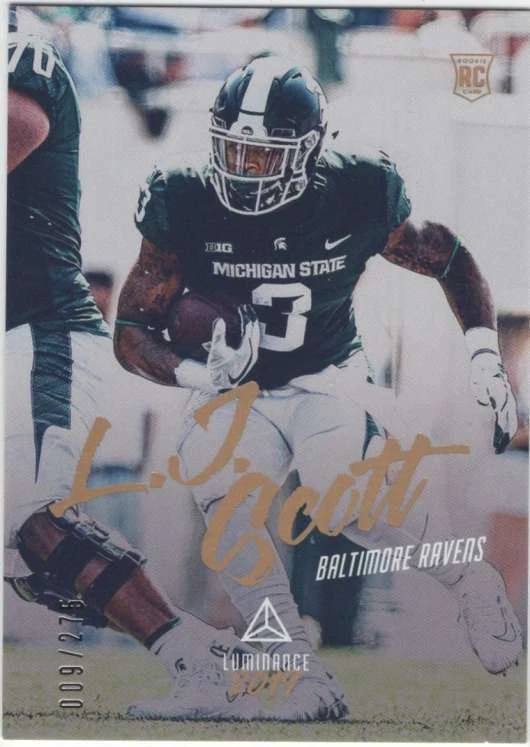 2019 Panini Luminance Football Gold Parallel /275 #161 L.J. Scott Ravens  - Image 1 of 1