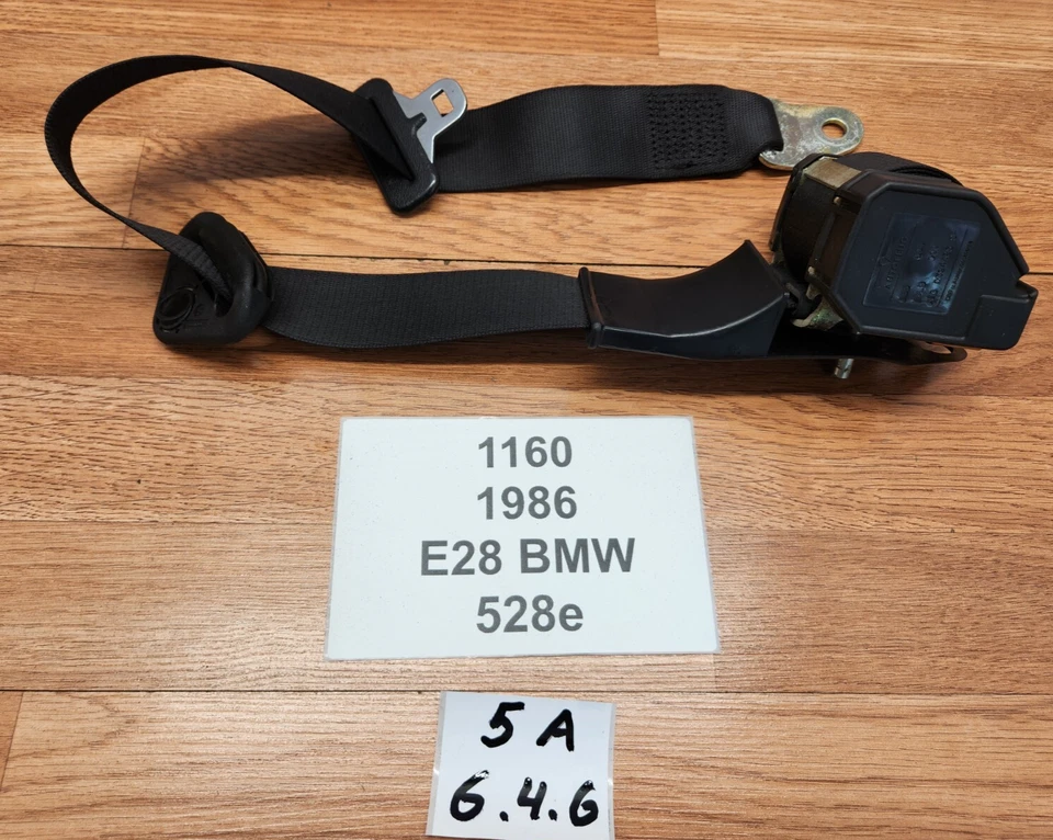 ✅ 82-88 OEM BMW E28 528 M5 Sedán Cinturón de seguridad trasero derecho pasajero retractor Foto 1 de 4