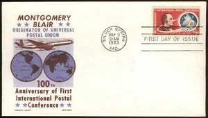 1963 #C66 8-Cent BLAIR UPU Stamp CACHET CRAFT First Day Cover SILVER SPRING FDC - Picture 1 of 1