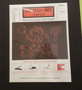BUNTES SCRATCH-ART PAPIER SA-P VINTAGE 1990er 8-1/2" x 11" 12 BLATT NEU!! - Bild 1 von 1