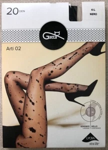 Collant collant fantasia Gatta Arti 02 modello originale macchia 20 den nero - Foto 1 di 21