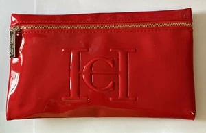 Carolina Herrera Red Clutch Bag Handbag NEW Good Girl Glossy Patent Faux Leather - Picture 1 of 10