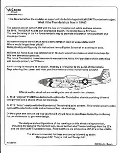 Warbird What If USAF Thunderbirds Flew P-51D Mustangs in 1948 Decals 1/48 013 - Picture 1 of 3