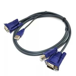 USB 2.0 PC Monitor 15 Pin Standard VGA SVGA Adapter Cable For KVM Switch PC New - Picture 1 of 1