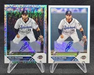 2023 Topps Pro Debut Felix Valerio Sparkle Foil Auto 129/199 & Base Auto - Picture 1 of 4