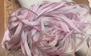 silk embroidery  ribbon trim flower 1/8" 4mm tea rose 1yd made in Japan - Picture 1 of 5