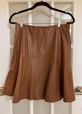 Falda Casa Blanca Mercado Negro Cuero Marrón Línea A - Talla 8 Foto 1 de 4