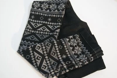 Pequeño Princesa Vera Wang Leggings Invierno Suéter Diseño Copo de Nieve Negro Gris Foto 1 de 4