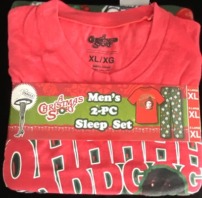 Camiseta y pantalones para dormir A Christmas Story 2 piezas XL de manga corta Ralphie Oh Fudge! Foto 1 de 4
