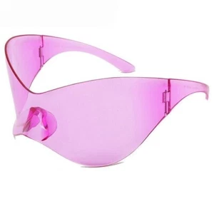 Oversized Shield Sunglasses Purple Lens Accents Fashion Sun Glasses Women Lentes - Picture 1 of 2
