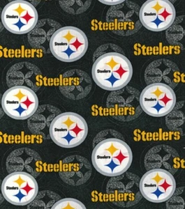 NFL PITTSBURGH STEELERS TEXTURE 100% COTTON FABRIC BY THE 1/4 YARD 9X44 INCH - Picture 1 of 2