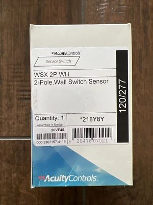 Acuity Controls 2 Pole Wall Switch Sensor WSX 2P WH White (NEW) - 218Y8Y - Image 1 of 3